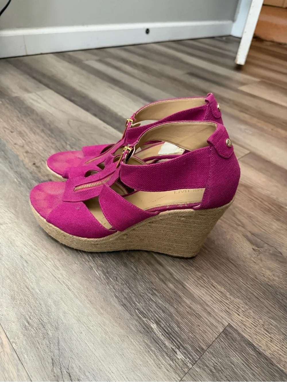 Michael Kors Magenta Zip-Front Strappy Women’s Sandals